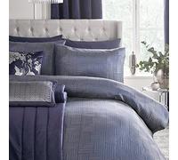 Laurence Llewelyn-Bowen - Palladio - Parure de lit Jacquard - Lit King Size en Bleu Marine