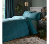 Laurence Llewelyn-Bowen - Parure de lit en Velours Bleu Sarcelle - 260 x 220 cm - 2 taies d'oreiller - Toucher Doux - Designer - Parure de lit de Luxe Bleu Sarcelle - Literie en Velours Bleu Sarcelle