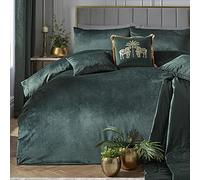 Laurence Llewelyn-Bowen - Parure de lit en Velours Vert Bouteille - 230 x 220 cm - 2 taies d'oreiller - Soft Touch - Designer - Parure de lit de Luxe Vert - Literie en Velours Vert foncé