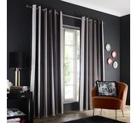 Laurence Llewelyn-Bowen Rideaux à œillets pour Salon 117 x 137 cm Noir 100% Polyester recyclé Occultant Velours Rayé