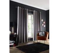 Laurence Llewelyn-Bowen Rideaux à œillets pour Salon - 229 x 229 cm - Noir - 100% Polyester recyclé - Occultant - Isolation Thermique - Velours - Rayures