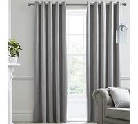 Laurence Llewelyn-Bowen - Rideaux en Velours argenté 229 x 229 cm - 2 Panneaux - Rideaux occultants pour Chambre à Coucher - Rideaux à œillets Gris argenté - Rideaux Thermiques/insonorisants