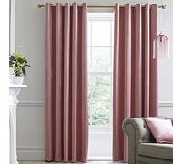 Laurence Llewelyn-Bowen - Rideaux en Velours Rose Blush 168 x 229 cm - 2 Panneaux - Rideaux Occultants pour Chambre à Coucher - Oeillets - Rideaux Thermiques et Insonorisés en Rose Blush
