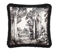 Laurence Llewelyn-Bowen Vista Coussin Garni de Velours, Motif Toile Classique, Coussin décoratif, 43 x 43 cm, Monochrome, 100% Polyester recyclé