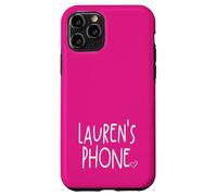 Lauren's Phone Lauren Prénom personnalisé Blanc Rose Coque pour iPhone 11 Pro