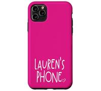 Lauren's Phone Lauren Prénom personnalisé Blanc Rose Coque pour iPhone 11 Pro Max