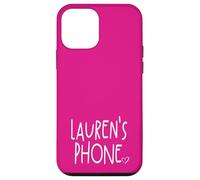 Lauren's Phone Lauren Prénom personnalisé Blanc Rose Coque pour iPhone 12 mini