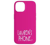 Lauren's Phone Lauren Prénom personnalisé Blanc Rose Coque pour iPhone 14