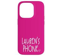 Lauren's Phone Lauren Prénom personnalisé Blanc Rose Coque pour iPhone 14 Pro