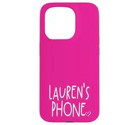 Lauren's Phone Lauren Prénom personnalisé Blanc Rose Coque pour iPhone 15 Pro