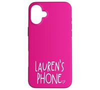 Lauren's Phone Lauren Prénom personnalisé Blanc Rose Coque pour iPhone 16 Plus