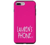 Lauren's Phone Lauren Prénom personnalisé Blanc Rose Coque pour iPhone 7 Plus/8 Plus