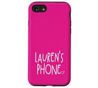 Lauren's Phone Lauren Prénom personnalisé Blanc Rose Coque pour iPhone SE (2020) / 7 / 8