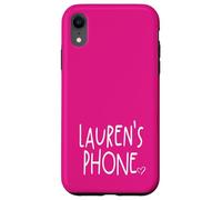 Lauren's Phone Lauren Prénom personnalisé Blanc Rose Coque pour iPhone XR