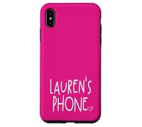 Lauren's Phone Lauren Prénom personnalisé Blanc Rose Coque pour iPhone XS Max