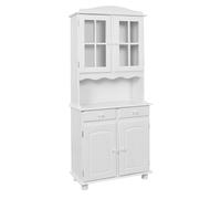 LAURIE - Buffet Vaisselier 4 Portes 2 Tiroirs Bois Massif Vernis Blanc - Altobuy Blanc