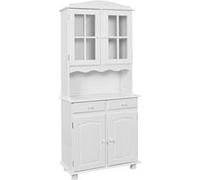 LAURIE - Buffet Vaisselier 4 Portes 2 Tiroirs Bois Massif Vernis Blanc - Altobuy Blanc