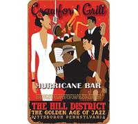 Laurie Longenecker Golden Age of Jazz Pittsburgh Poster rétro en métal vintage 30,5 x 20,3 cm Décoration murale