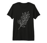 Laurier Dessin au Trait Botaniste T-Shirt Haut de Gamme