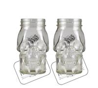 Laurie's Pub and Bar Accessories | Dead Man Fingers Skull Mason Bocaux en verre | Lot de 2