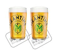 Laurie's Pub and Bar Accessories Lot de 2 verres à bière Meantime