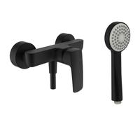 Laurin mitigeur de douche mural avec flexible et douchette pvd titane noir mat - LAUFEN HF500750428600