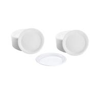 Lauroo Lot de 1000 assiettes repas réutilisables non divisées - Diamètre : 22 cm - En plastique PP sans BPA - Passe au lave-vaisselle - Passe au micro-ondes - Vaisselle en plastique