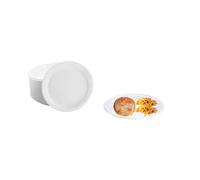 Lauroo Lot de 500 assiettes plates réutilisables - Diamètre : 22 cm - En plastique PP sans BPA - Passent au lave-vaisselle - Passent au micro-ondes - Vaisselle en plastique