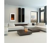 Lausanne Cheminée électrique 1000 ou 2000 watts 7 couleurs de fond différentes en verre