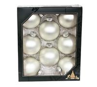 Lauschaer Lot de 8 Boules de Noël Lauscha en Verre Effet nacré avec Couronne argentée 7 cm