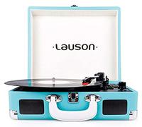 Lauson CL604 Platine Vinyle Bluetooth | Valise Reproducteur Vinyle Portable | Tourne-Disque Trois Vitesse 33/45/78 avec Haut-Parleur Intégré | Port USB et mémories SD | Sortie RCA (Bleu)