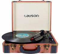 Lauson CL605 Platine Vinyle Bluetooth | Valise Reproducteur Vinyle Portable | Tourne-Disque Trois Vitesse 33/45/78 avec Haut-Parleur Intégré | Port USB et mémories SD | Sortie RCA (Brun)