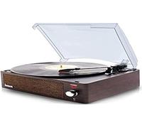 Lauson - XN091 Lecteur Vinyles Bluetooth Fonction d'Enregistrement Encodage PC-Link | Haut-Parleurs Intégrés | Platine Vinyle | Tourne Disque 3 Vitesses 33, 45, 78 TR/Min (Wengé)