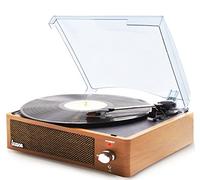 Lauson XN092 Tourne-Disque Vinyle Vintage avec Bluetooth Fonction d'Enregistrement Encodage PC-Link | Haut-Parleurs Intégrés | Lecteur Vinyle 3 Vitesses 33, 45, 78 TR/Min (Chêne)
