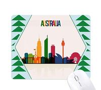 l'australie City Landmark Gratte - Ciel Silhouette Tapis de Souris Green Pine Tree Tapis en Caoutchouc