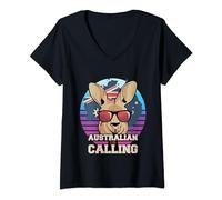 L'Australie m'appelle et je dois y aller - Australien T-Shirt avec Col en V