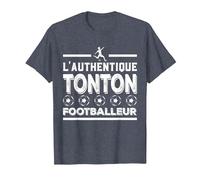 L'Authentique Tonton Footballeur Oncle Foot Homme Cadeau T-Shirt, Homme, Bleu Chiné, 6XL