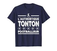 L'Authentique Tonton Footballeur Oncle Foot Homme Cadeau T-Shirt, Homme, Bleu Marine, 5XL