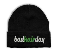 Lauthings Bad Hair Day, Bad Day for Hair, Bonnet d'hiver Beanie Unisex Brodé