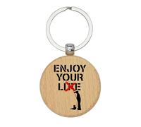 Lauthings Banksy Porte-clés en bois avec inscription « Enjoy Your Lie Life »