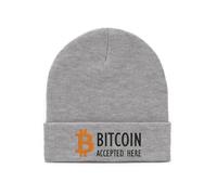 Lauthings Bitcoin Accepted Here Crypto Brodé Art Bonnet d'hiver unisexe, gris, taille unique