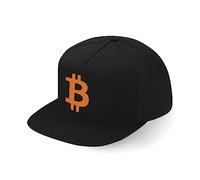 Lauthings Bitcoin Logo BTC Crypto Currency Fullcap Art Flat Bill Snapback Cap, Noir , taille unique