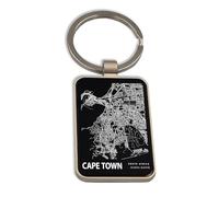 Lauthings Cape Town Africa Blueprint City Map Porte-clés en verre noir personnalisé