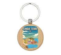 Lauthings Cinque Terre Porte-clés en bois Motif horizon d'Italie