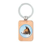 Lauthings Dog Mom Dad Basenji Race Dessin Porte-clés en bois Dog Tag Accessoire Porte-clés