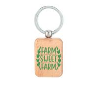 Lauthings Farm Sweet Farm Porte-clés en bois avec plaque d'identité pour chien