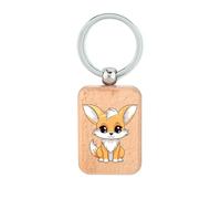Lauthings Fennec Spirit Animal Dessin Porte-clés en bois Dog Tag Accessoire Porte-clés