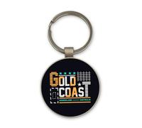 Lauthings Gold Coast Travel Australie, porte-clés, design rond, porte-clés personnalisé