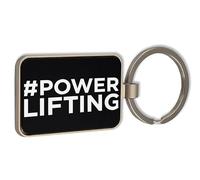 Lauthings Hashtag de musculation en verre noir, porte-clés personnalisé pour entraînement d'haltérophilie
