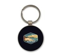 Lauthings Hilton Head USA Souvenir de voyage, porte-clés, design rond en verre, porte-clés personnalisé